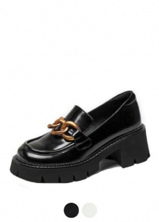 Fernanda Round Toe Platform Oxford Mustat Kengät