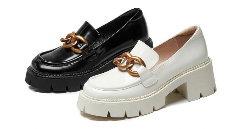 Fernanda Round Toe Platform Oxford Mustat Kengät - Musta