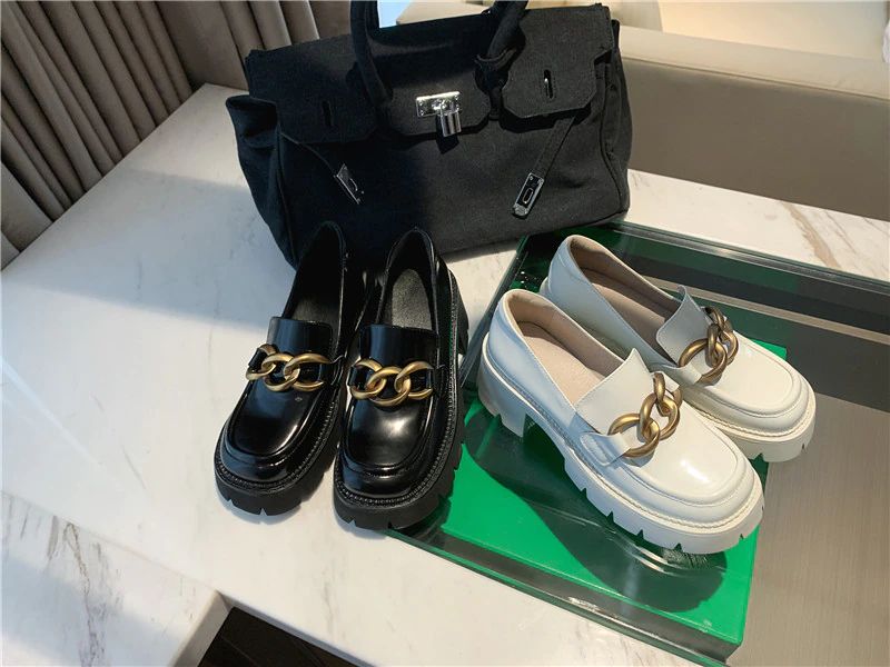 Fernanda Round Toe Platform Oxford Mustat Kengät - Musta