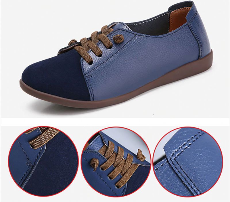 Fiore Naisten Aidosta Nahasta Valmistetut Loafers-kengät - Sininen