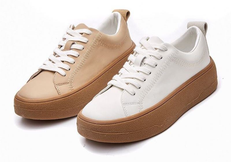 Franco Naisten Rento Nahkalenkkari Nauhoilla - Beige