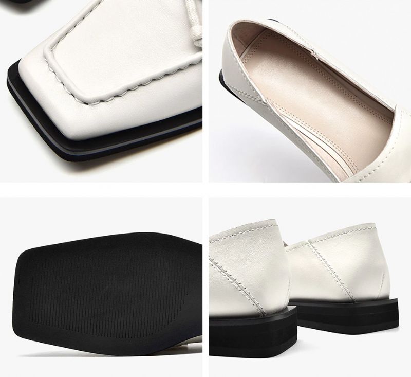 Galina Naisten Litteät Nahkaiset Loafer-kengät - Musta