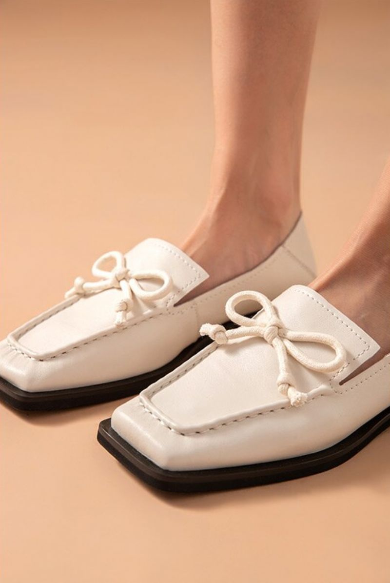 Galina Naisten Litteät Nahkaiset Loafer-kengät - Musta
