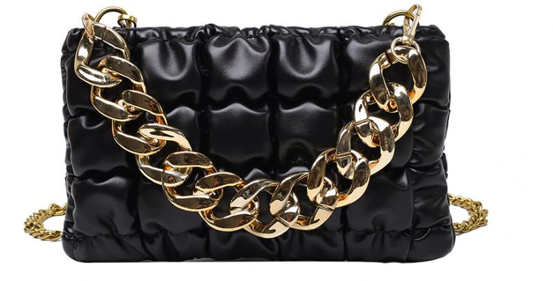 Glamour Naisten Pieni Nahkainen Crossbody Käsilaukku - Musta