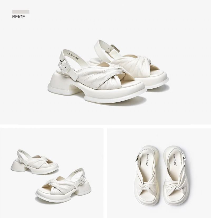 Gracia Naisten Nahkasandaalit - Beige