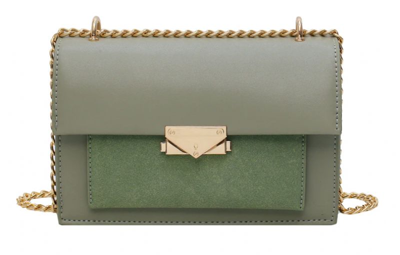 Haman Naisten Crossbody Laukku Nahkaketjuilla - Vihreä