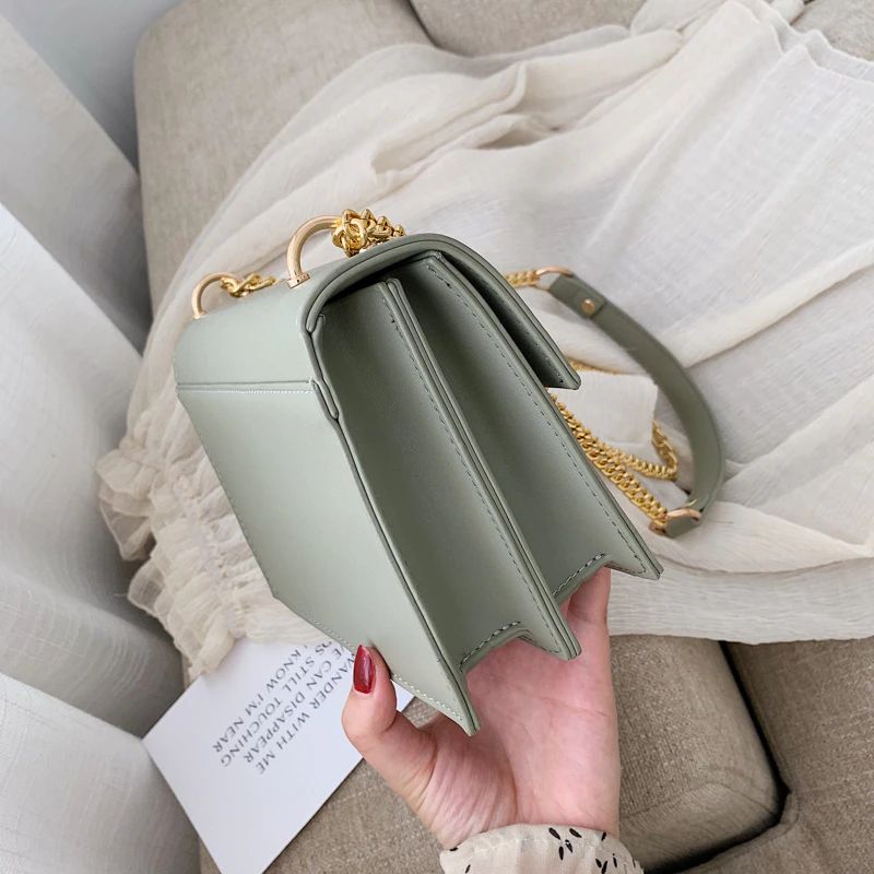 Haman Naisten Crossbody Laukku Nahkaketjuilla - Vihreä