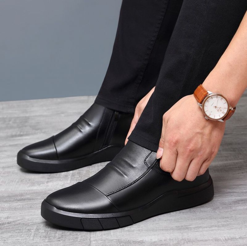 Historia Miesten Slip-on Saappaat - Musta