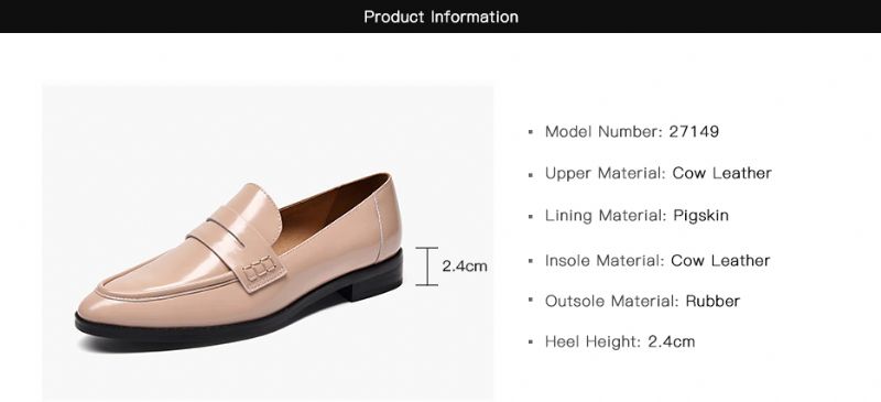 Hospina Naisten Penny-nahkaiset Loafer-kengät - Beige