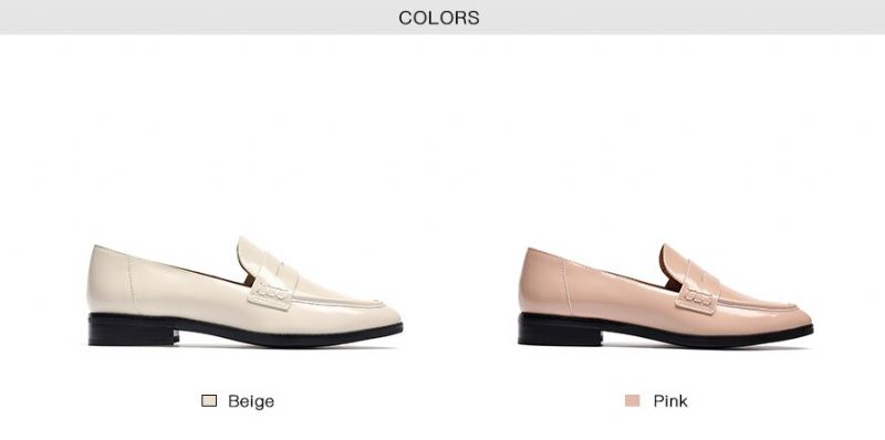 Hospina Naisten Penny-nahkaiset Loafer-kengät - Beige
