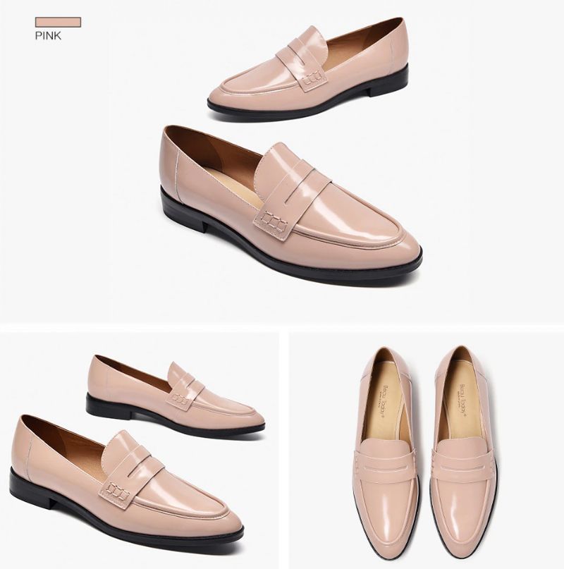 Hospina Naisten Penny-nahkaiset Loafer-kengät - Beige