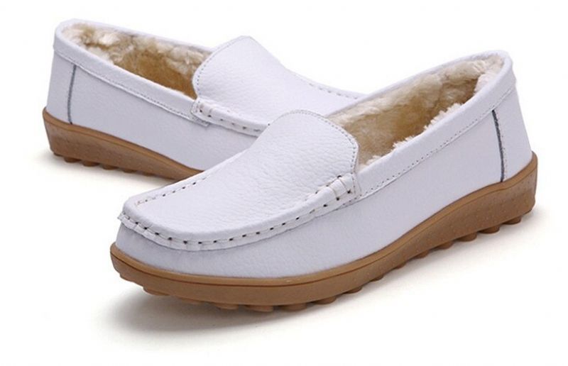Ibana Naisten Nahkainen Loafer - Valkoinen