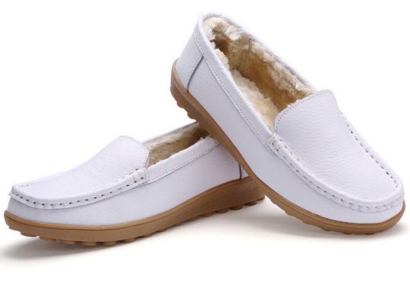 Ibana Naisten Nahkainen Loafer - Valkoinen