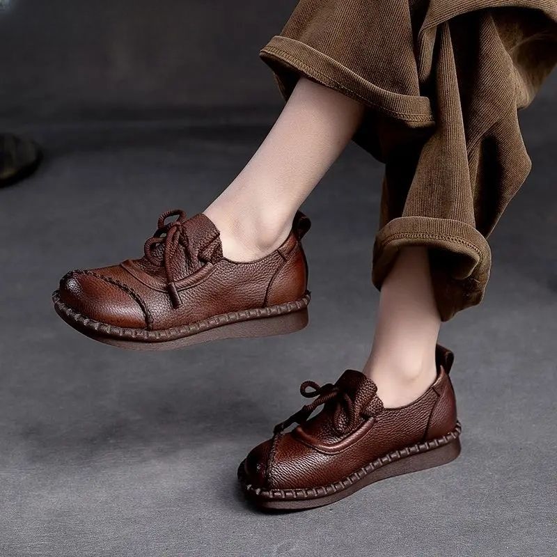 Idalia Naisten Nahkaiset Loafers-kengät - Ruskea
