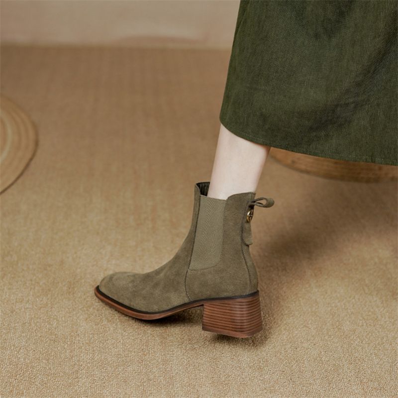 Julie Naisten Syyssaappaat - Khaki Lyhyt Pehmo