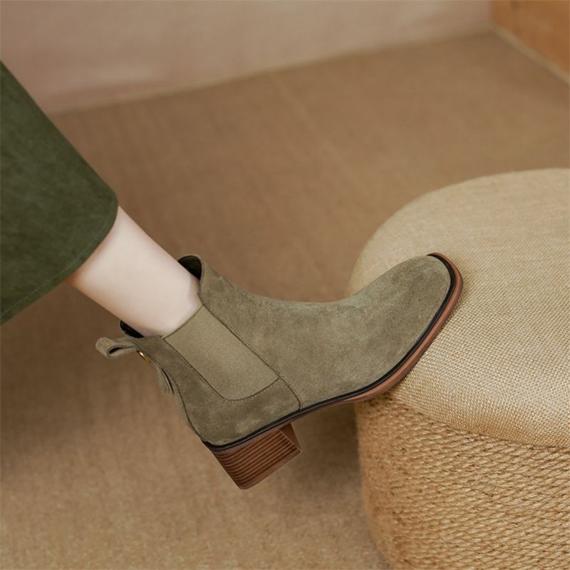 Julie Naisten Syyssaappaat - Khaki Lyhyt Pehmo