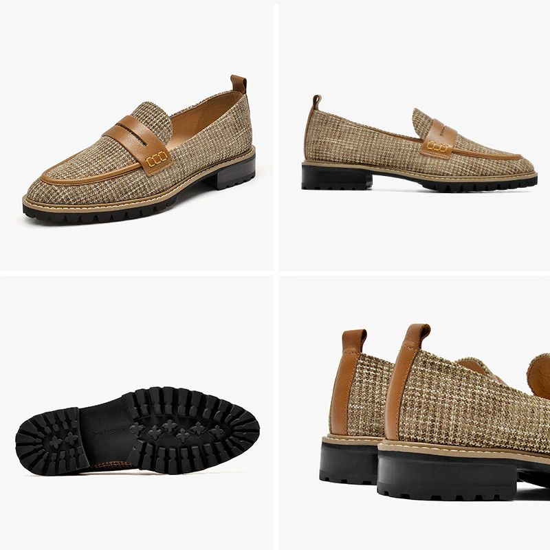 Kaley Naisten Litteät Nahkaiset Loafer-kengät - Ruskea