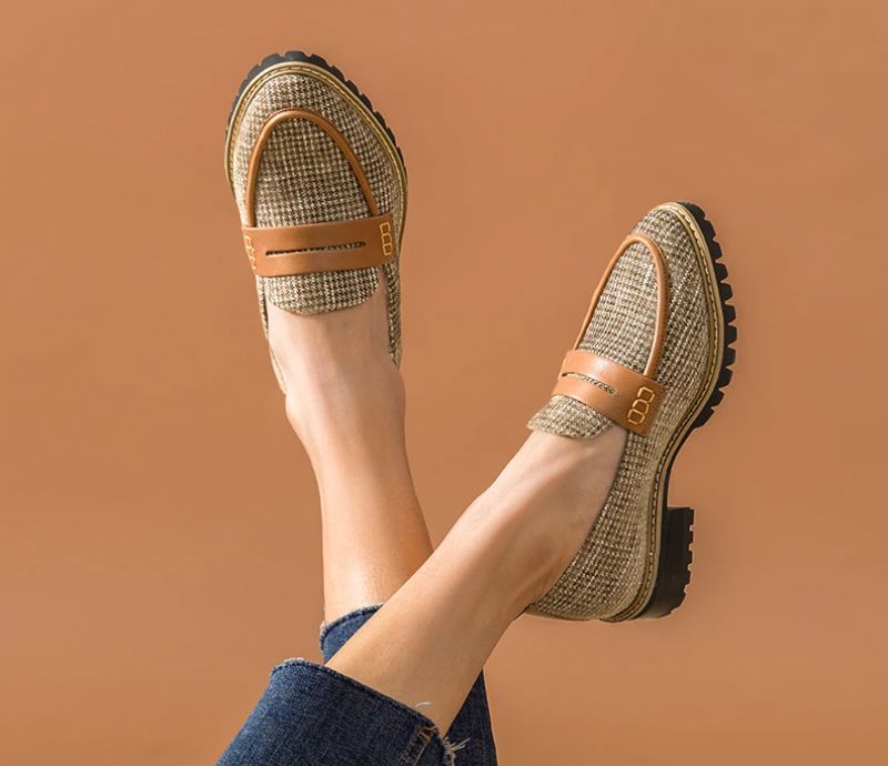 Kaley Naisten Litteät Nahkaiset Loafer-kengät - Ruskea