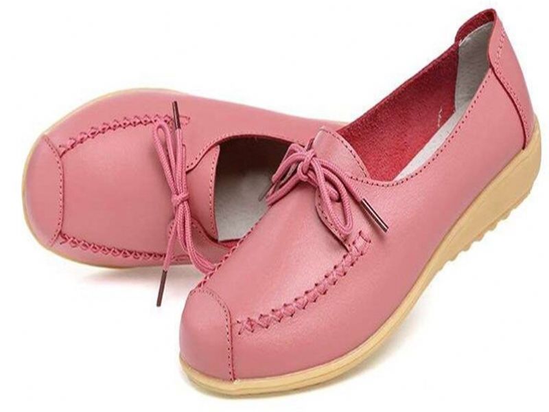 Katalina Naisten Litteät Nahkaiset Loafer-kengät - Pinkki