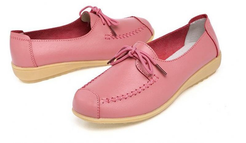 Katalina Naisten Litteät Nahkaiset Loafer-kengät - Pinkki