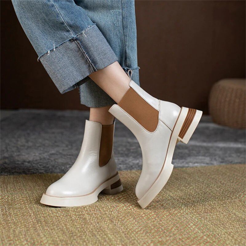 Kennyn Naisten Alustan Chelsea-saappaat - Beige No Fur