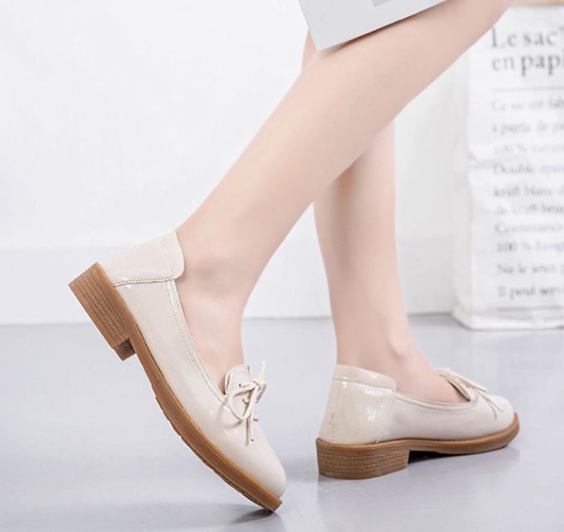 Kymi Naisten Vapaa-ajan Nahkaiset Loafer-kengät - Beige