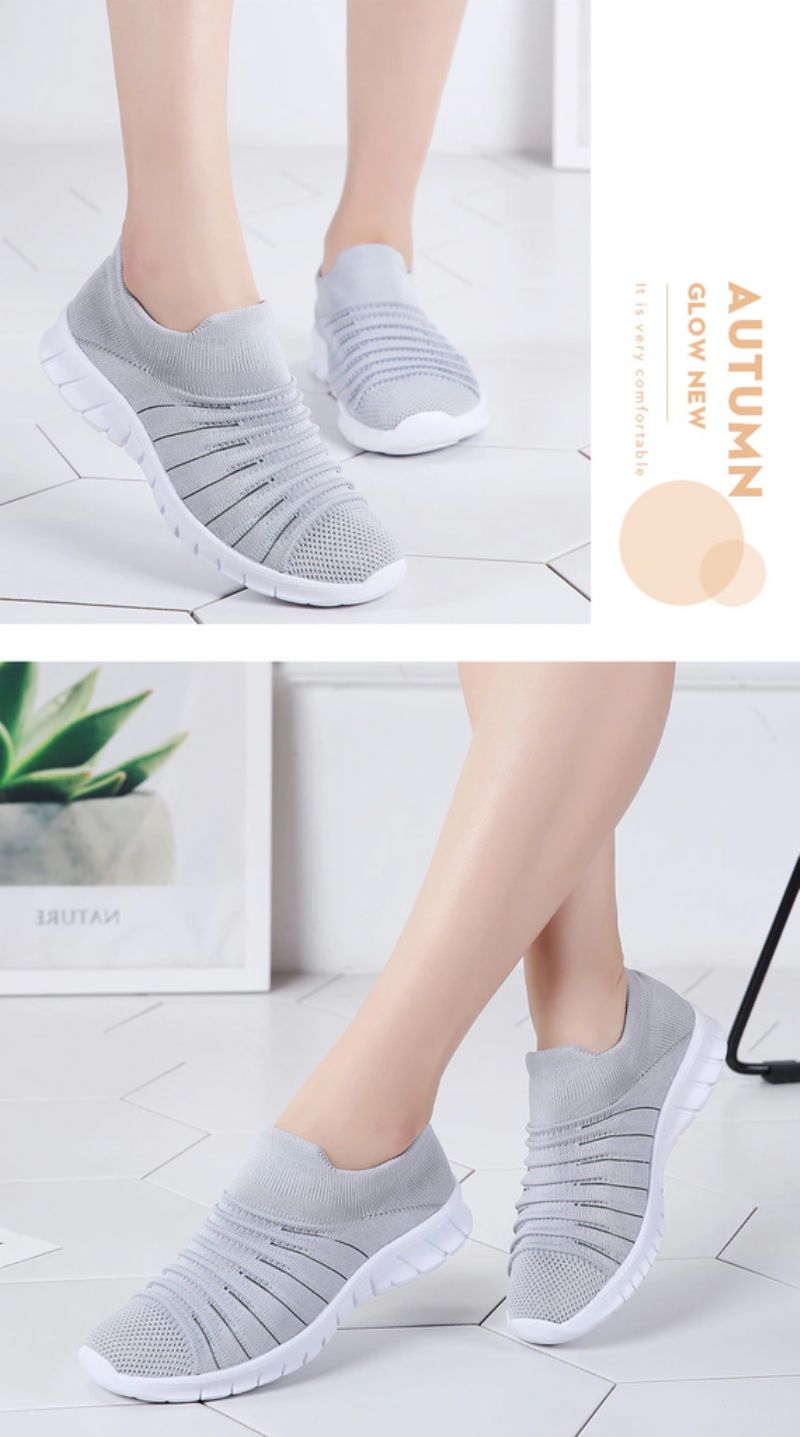 Lanet Naisten Hengittävät Mukavat Slip-on Loafers Mustat Kengät - Musta