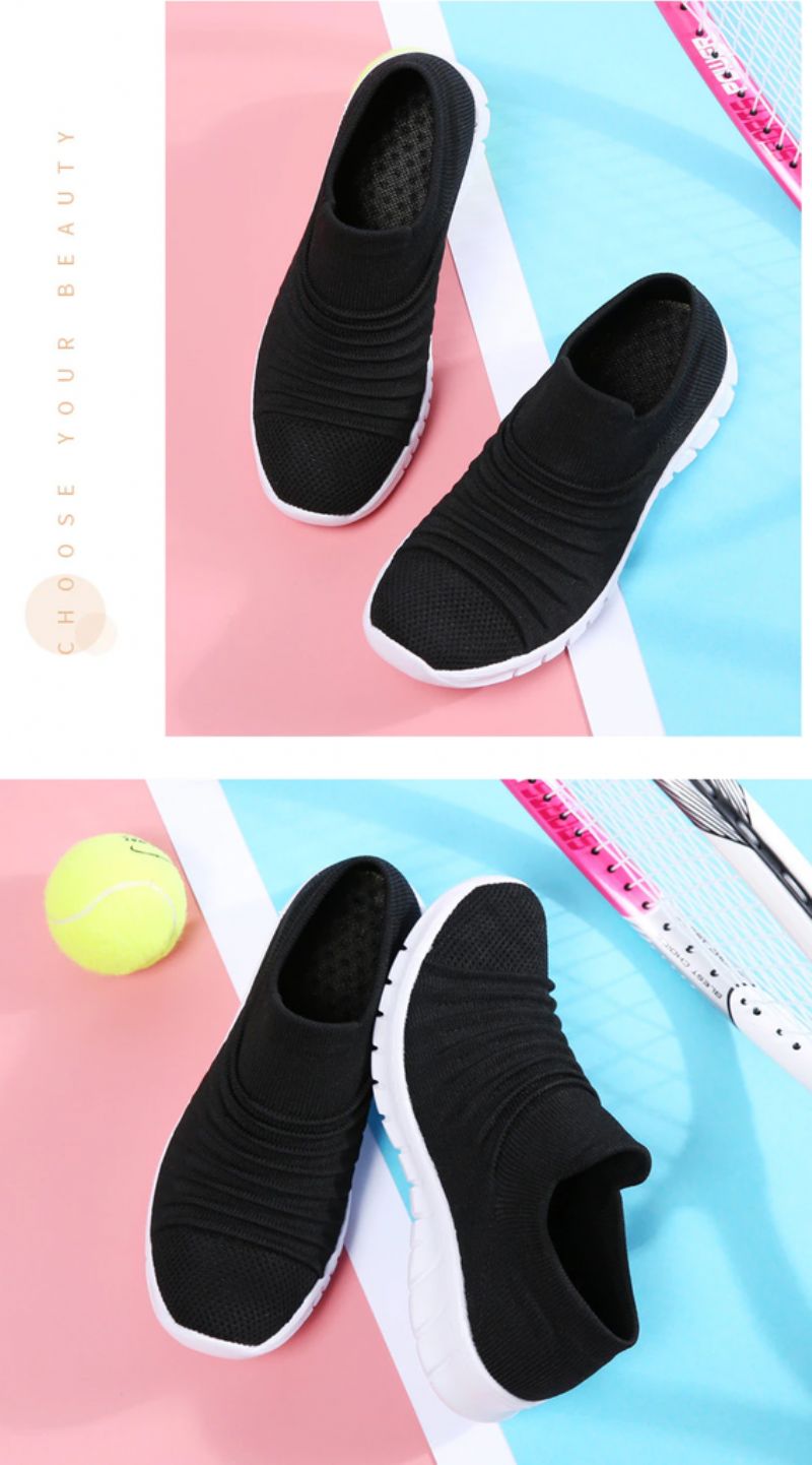 Lanet Naisten Hengittävät Mukavat Slip-on Loafers Mustat Kengät - Musta