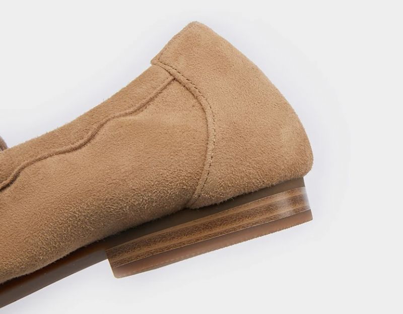 Lauran Naisten Tasaiset Nahkaiset Loafer-kengät - Aprikoosi