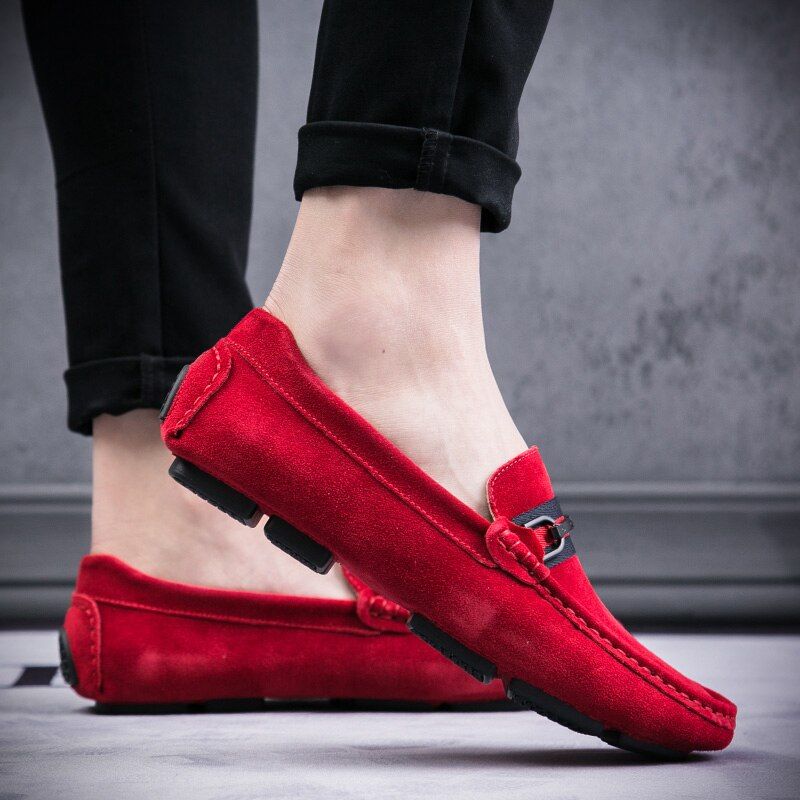 Leonardo Miesten Loafers -ylelliset Kengät - Punainen