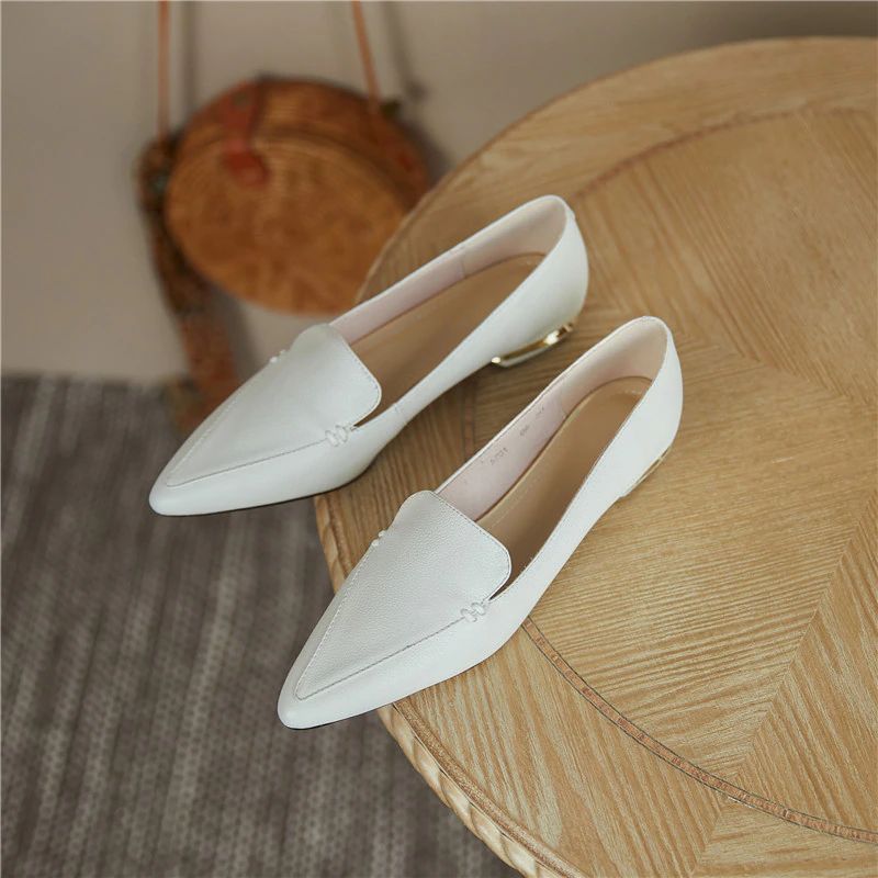 Leron Naisten Nahkainen Design-loafer - Beige