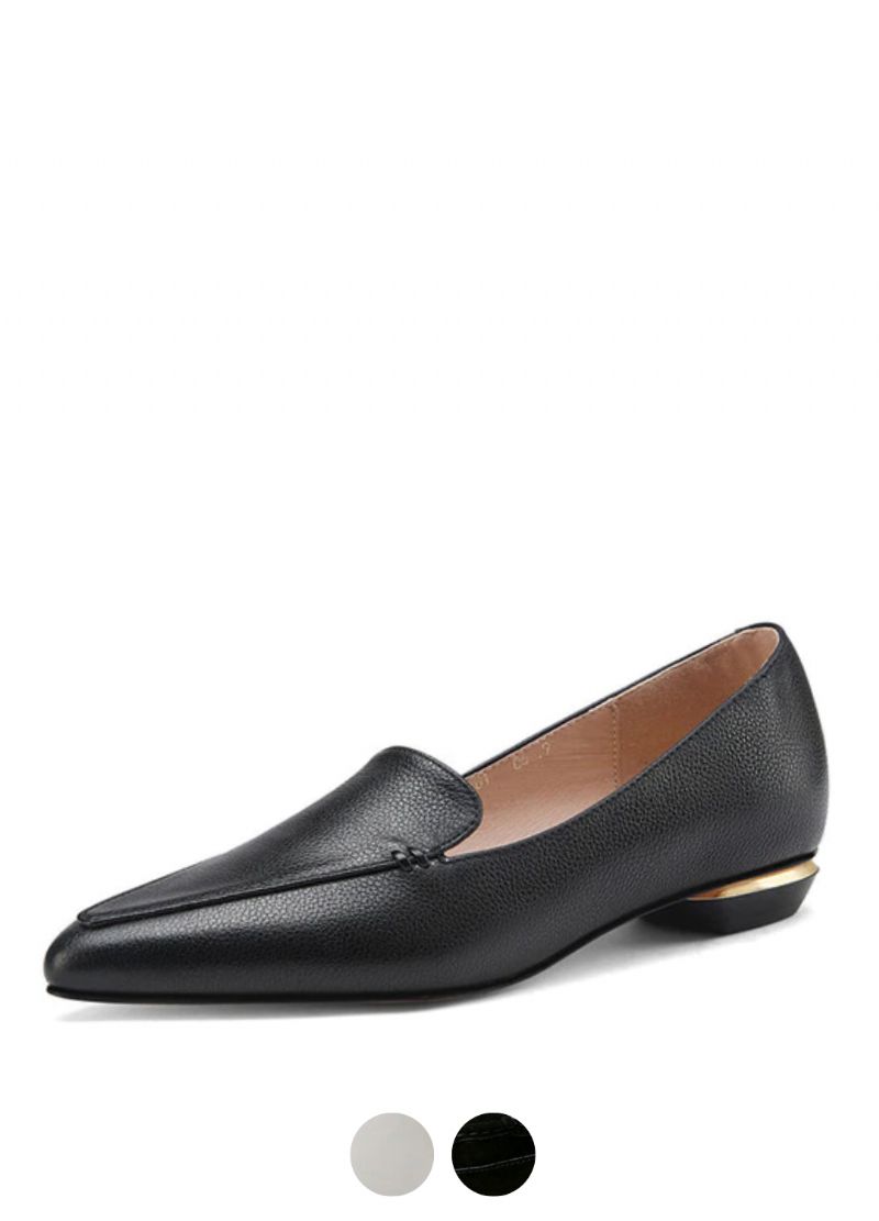 Leron Naisten Nahkainen Design-musta Loafer