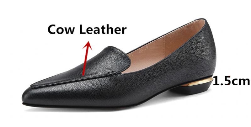 Leron Naisten Nahkainen Design-musta Loafer - Musta