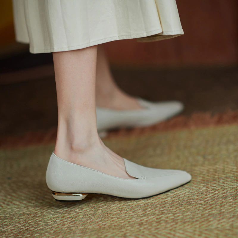 Leron Naisten Nahkainen Design-musta Loafer - Musta