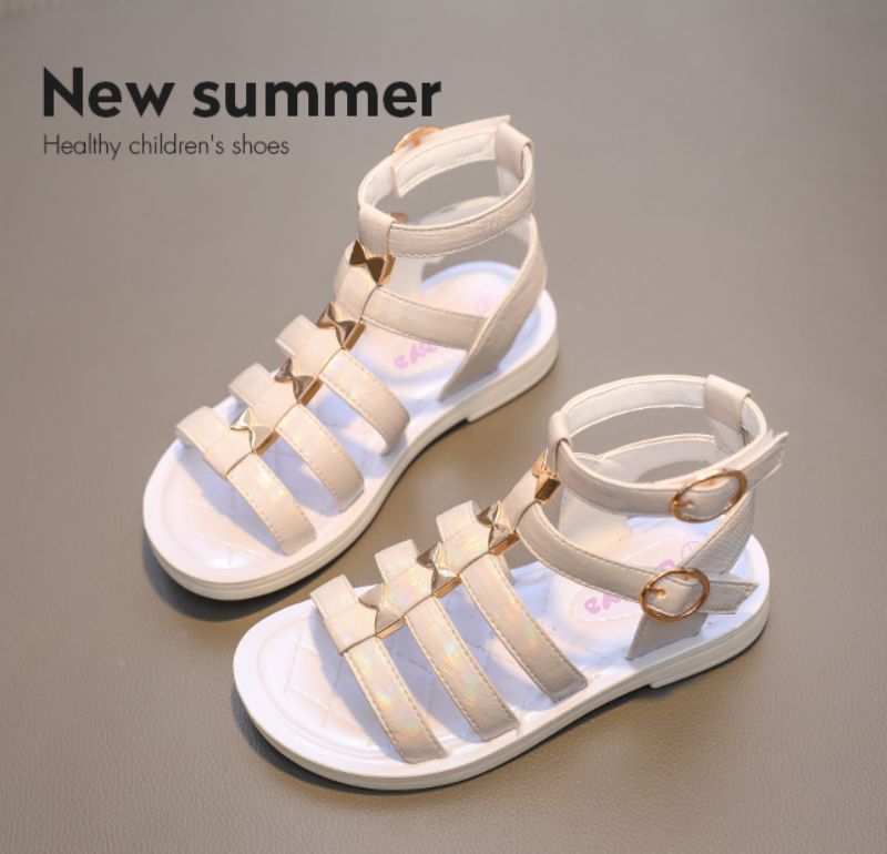 Lila Tyttöjen Gladiator Sandaalit - Beige