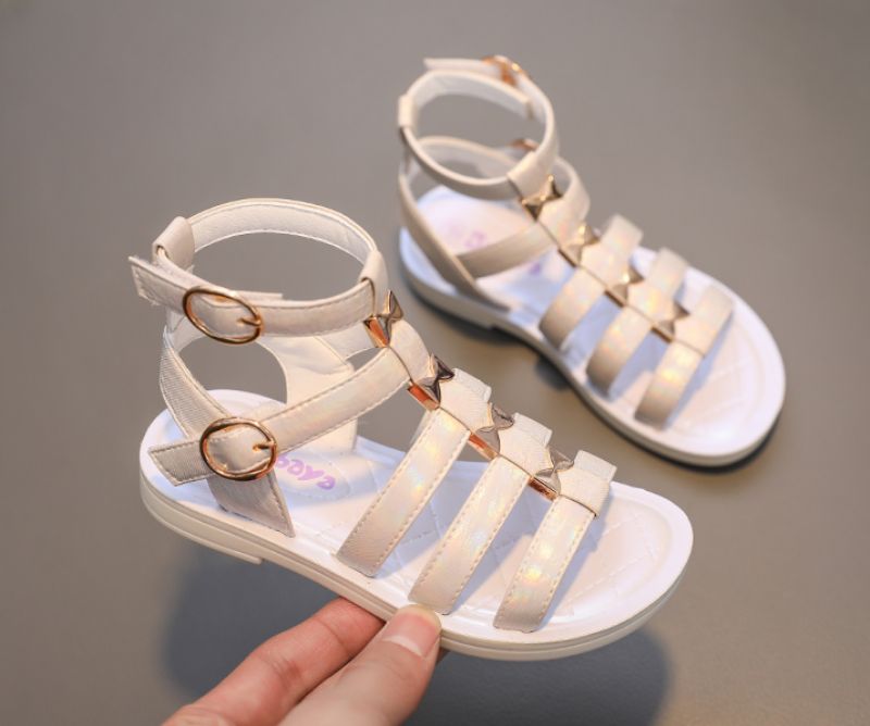 Lila Tyttöjen Gladiator Sandaalit - Beige