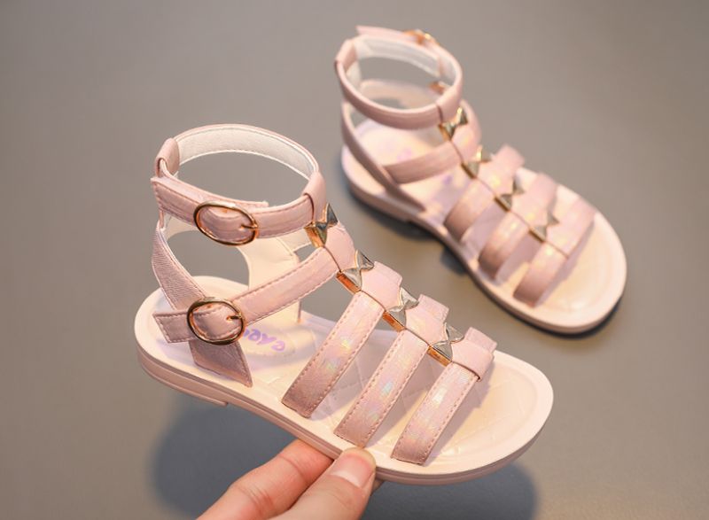 Lila Tyttöjen Gladiator Sandaalit - Beige