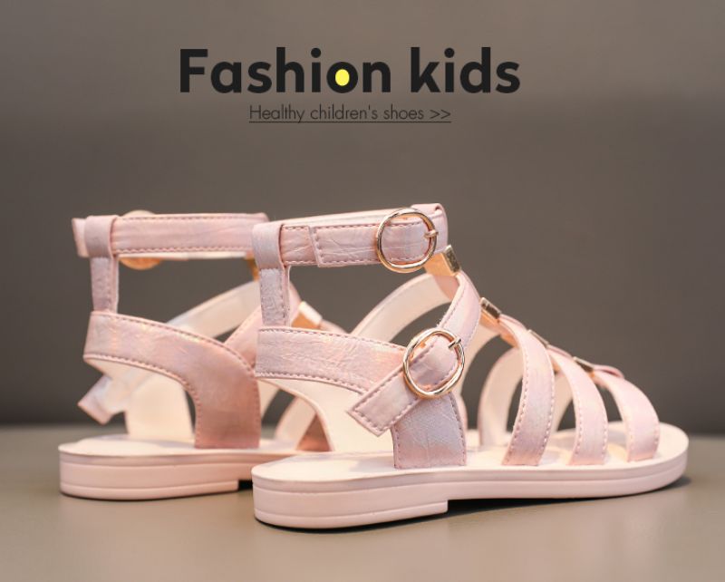 Lila Tyttöjen Gladiator Sandaalit - Beige