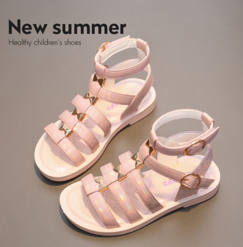 Lila Tyttöjen Gladiator Sandaalit - Beige