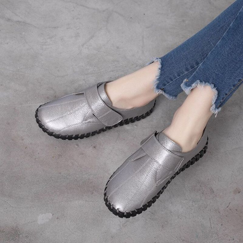 Lina Naisten Pehmeät Litteät Nahkaiset Loafer-kengät - Purppura