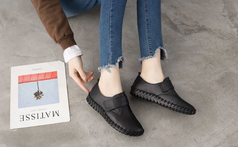 Lina Naisten Pehmeät Litteät Nahkaiset Loafer-kengät - Purppura