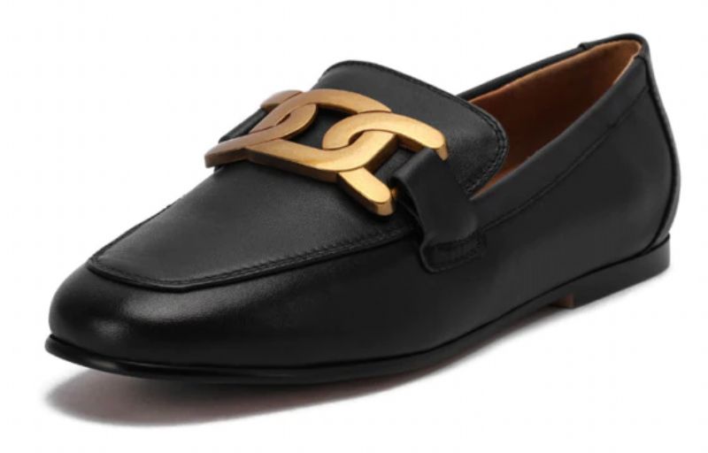 Lina Naisten Vapaa-ajan Nahkaiset Loafer-kengät - Musta