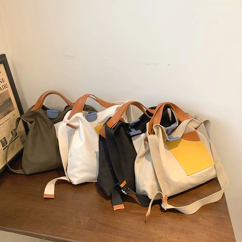 Lola Naisten Suuri Suurikapasiteettinen Kangaskäsilaukku - Beige