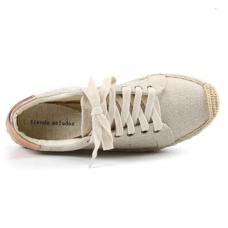 Loreana Naisten Alustan Hampun Espadrillit - Beige