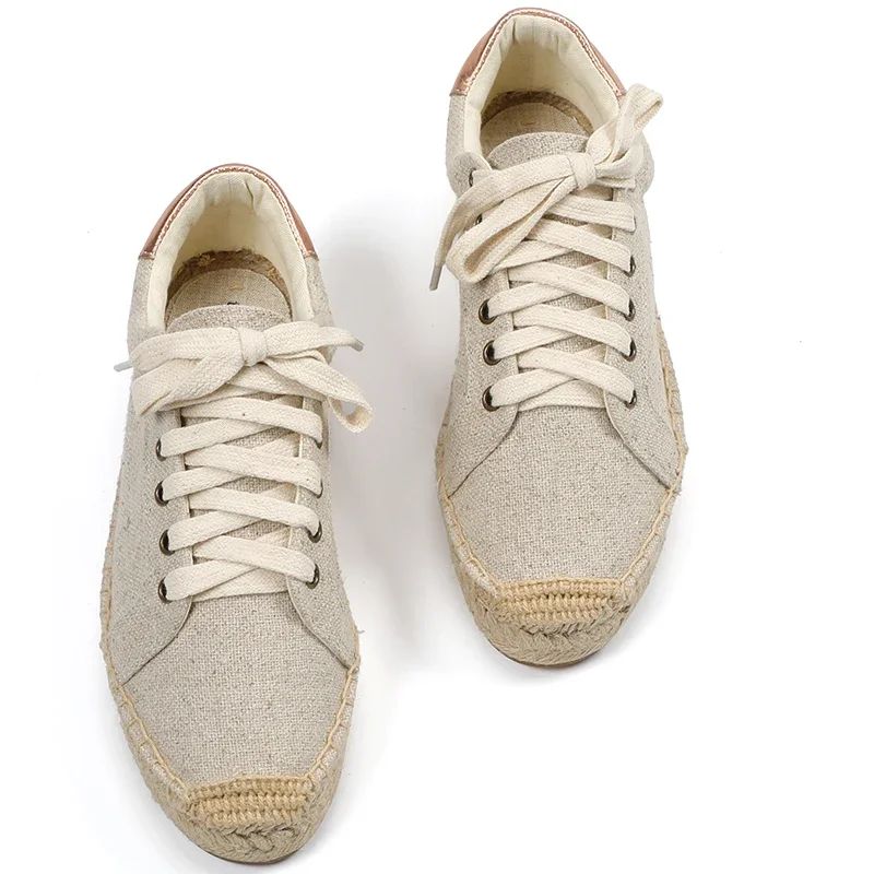 Loreana Naisten Alustan Hampun Espadrillit - Beige