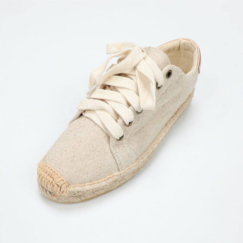 Loreana Naisten Alustan Hampun Espadrillit - Beige