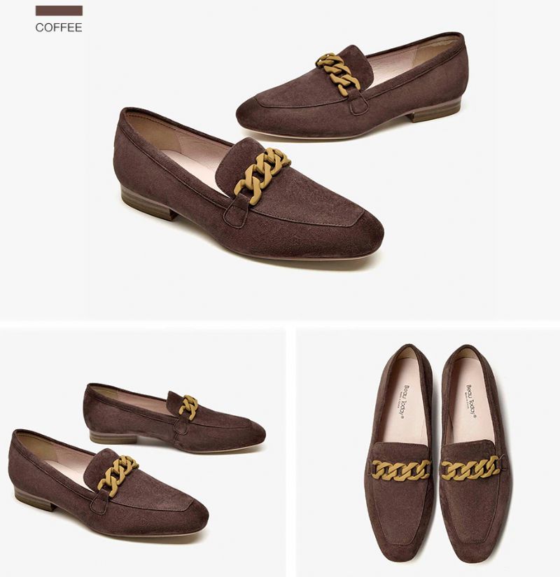 Lorenza Naisten Tyylikkäät Mokkanahkaiset Loafer-kengät - Pinkki