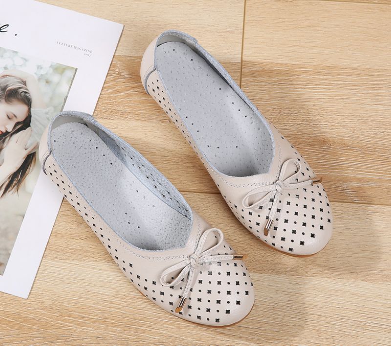 Lucy Naisten Korkealaatuiset Hengittävät Litteät Kengät - Beige