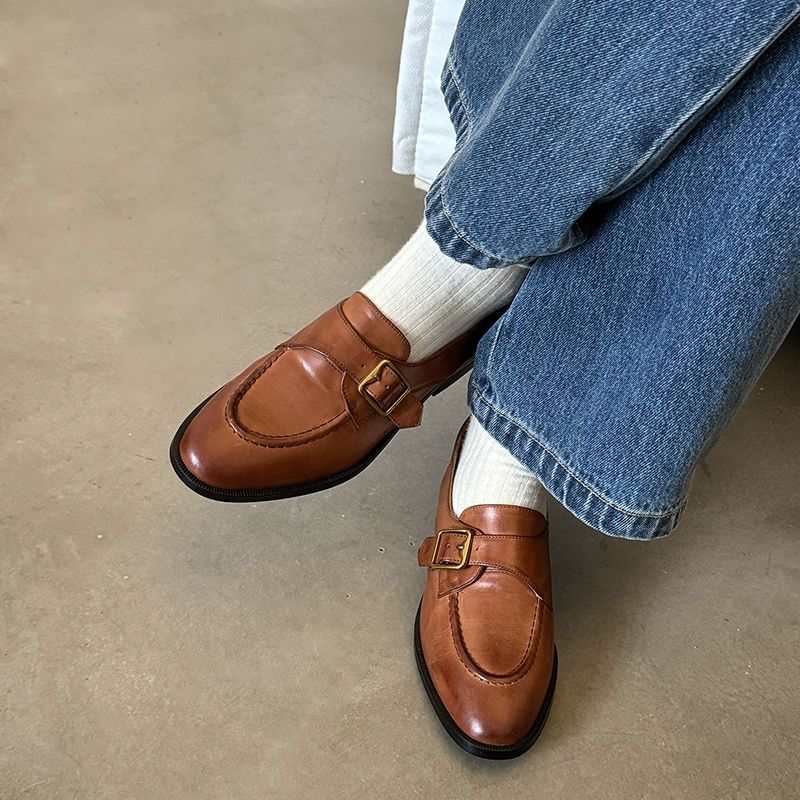 Luisa Naisten Nahkainen Loafer - Ruskea