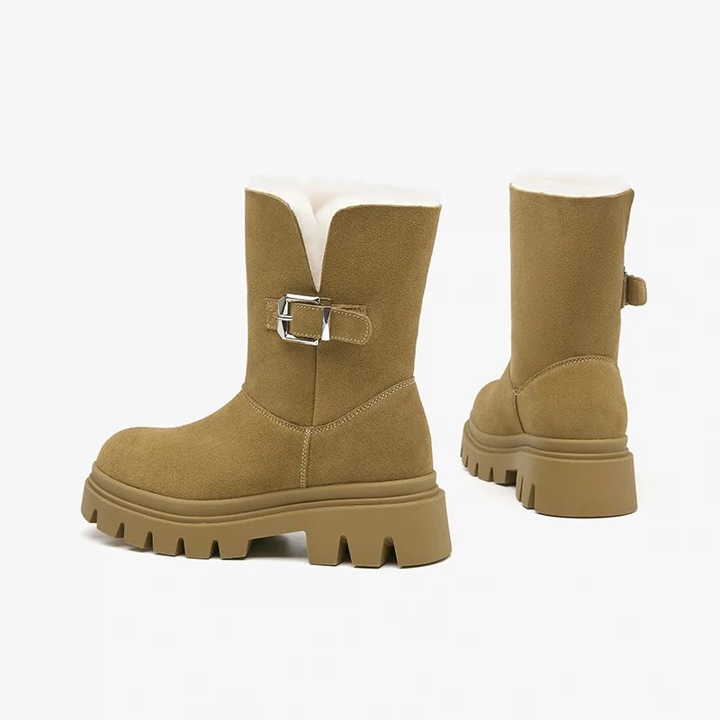 Malena Naisten Lämpimät Lumisaappaat - Khaki